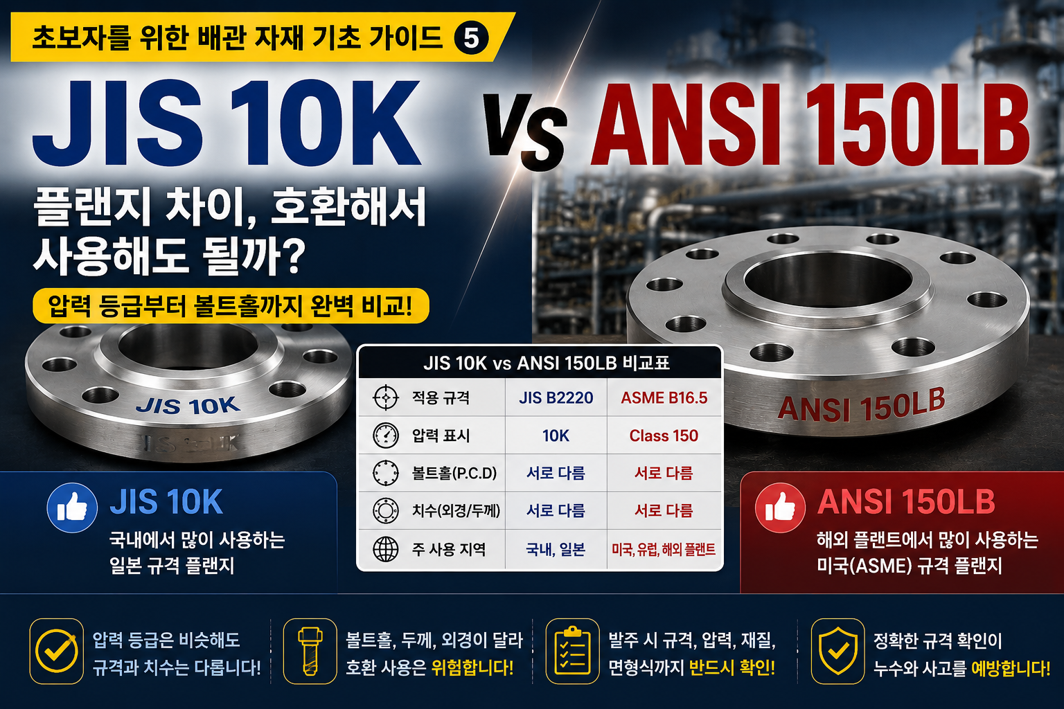 JIS10K VS ANSI150LB